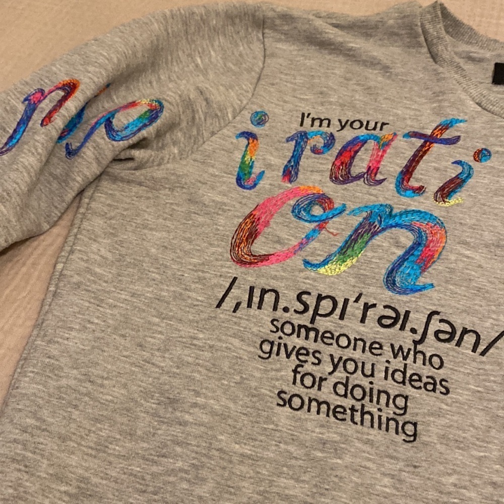KATYA DOBRYAKOVA Gray Crewneck Sweatshirt with Graphic Design - Picture 8 of 8